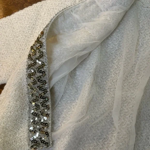 Vintage 1950s Sidney Gould Mohair Blend Sheer Lining Sequin Cardigan Size S/M - Picture 5 of 10